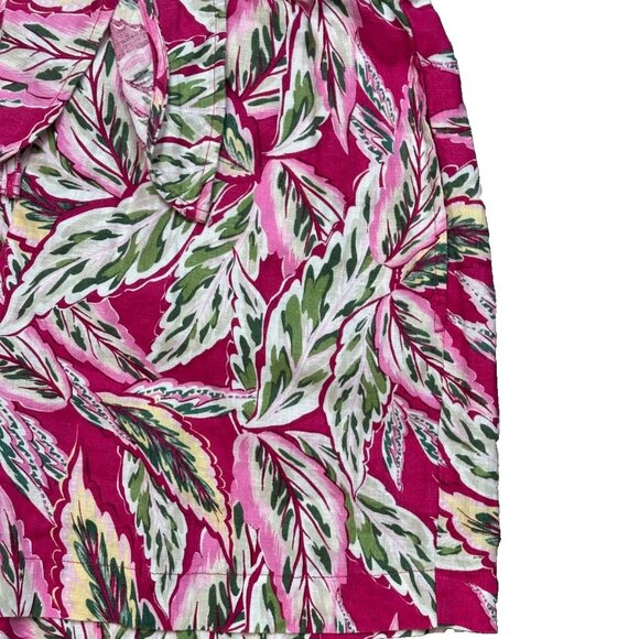 LOFT Beach Palm Tie-Front Linen Romper XS NWT Resort Cruise Vacation Summer - Picture 5 of 10